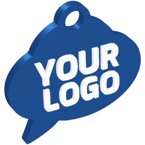 3D Printed Speech Bubble - Keychain Business Card